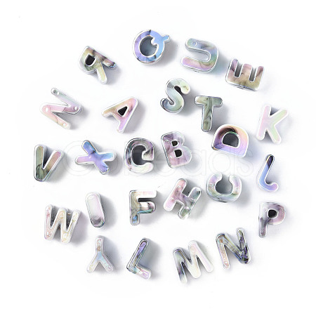 Opaque Rainbow Iridescent Acrylic Beads OACR-P010-22A-1
