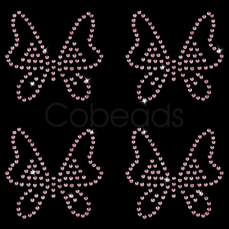 Butterfly Hotfix Glass Rhinestone DIY-WH0453-71A-01-1