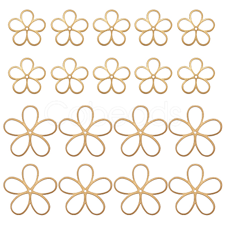 20Pcs 2 Style Brass Filigree Joiners KK-BC0011-66-1