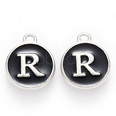 Platinum Plated Alloy Charms X-ENAM-S118-02R-P-1