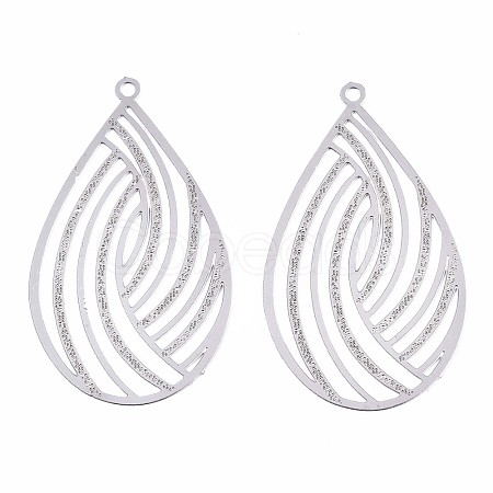Tarnish Resistant 304 Stainless Steel Filigree Pendants STAS-T057-06P-1