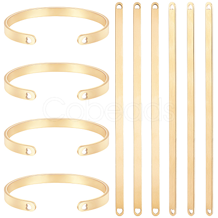 6Pcs Stainless Steel Blank Cuff Bangles MAK-BBC0001-32G-1