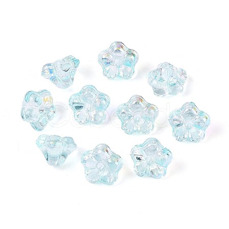 Electroplate Transparent Glass Beads Strands EGLA-N055-03A-03-1