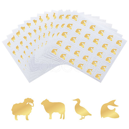 80 Sheets 4 Patterns PVC Waterproof Self-Adhesive Sticker Sets STIC-OC0001-10B-1