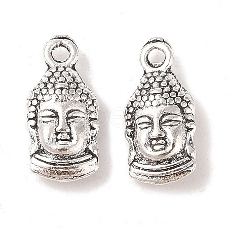 Tibetan Style Alloy Buddha Head Pendants X-TIBEP-M031-05AS-1