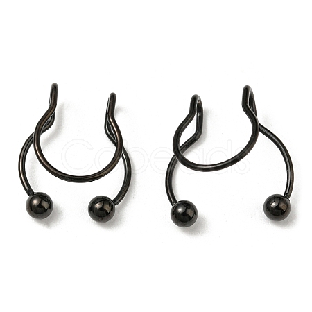 304 Stainless Steel Clip on Nose Rings AJEW-P109-01EB-1