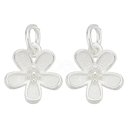 2Pcs 925 Sterling Silver Flower Charms with Jump Rings FIND-HY0004-21-1