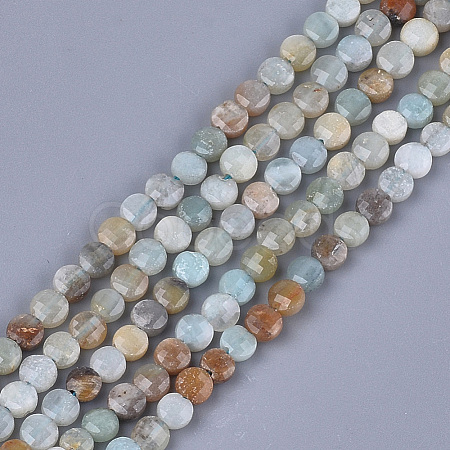 Natural Flower Amazonite Beads Strands X-G-S354-43-1