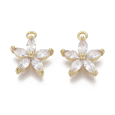 Brass Micro Pave Cubic Zirconia Charms X-KK-R132-009-NF-1