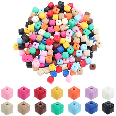 280Pcs 14 Colors Opaque Acrylic Beads MACR-SC0001-99-1