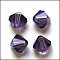 Imitation Austrian Crystal Beads, Grade AAA, K9 Glass, Faceted, Bicone, Indigo, 4x4mm, Hole: 0.7~0.9mm