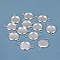 201 Stainless Steel Cabochon Connector Settings, Plain Edge Bezel Cups, Flat Round, Silver, Tray: 12mm, 21x14x2mm, Hole: 2mm