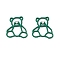 Alloy Pendants, with Crystal Rhinestone, Bear, Teal, 24.5x23x1.5mm