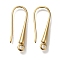 Brass Earring Hooks, Cadmium Free & Lead Free, Real 24K Gold Plated, 20x8x2mm, Hole: 1.6mm, Pin: 0.8mm