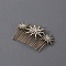 Star Alloy Rhinestone Hair Combs, Hair Accessories for Women and Girls, Antique Bronze, 67x100mm