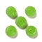 Opaque Resin Beads, Textured Rondelle, Lawn Green, 12x7mm, Hole: 2.5mm