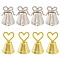 CHGCRAFT 8Pcs 2 Styles Heart/Bowknot & Bell Alloy Memo Clip, Message Note Photo Stand Holder, for Wedding Decoration, Platinum & Golden, 39.5~40x51~66mm, 4pcs/style