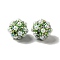 Polymer Clay Rhinestone Beads, with Imitation Pearl, Round, Green, 17~17.5mmx17mm, Hole: 1.6mm