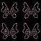 Butterfly Hotfix Glass Rhinestone, Iron on Patches Applique, For Shoes, Gartment and Bags Decoration, Pearl Pink, 51x48x1.5mm