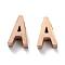 Ion Plating(IP) 304 Stainless Steel Charms, Alphabet, Rose Gold, Letter.A, 8x5x3mm, Hole: 1.8mm