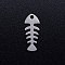 Tarnish Resistant 201 Stainless Steel Pendants, Fishbone, Stainless Steel Color, 15.5x6.5x1mm, Hole: 1.4mm