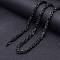 Titanium Steel Byzantine Chain Necklaces for Men, Black, 27.56 inch(70cm)