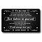 Rectangle 201 Stainless Steel Custom Blank Thermal Transfer Wallet Card, Electrophoresis Black, 550x850x0.7mm