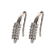 Rack Plating Brass Pave Cubic Zirconia Earring Hooks, Ear Wire, Lead Free & Cadmium Free, Star, Platinum, 16~16.5x3.5mm, Hole: 1.2mm, 18 Gauge, Pin: 1mm