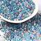 Transparent Glass Round Seed Beads, Inside Colours, Round, Sky Blue, 6/0, 4x3mm, Hole: 1.2mm, about 7258pcs/pound