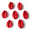 Natural Cowrie Shell Beads, No Hole/Undrilled, Dyed and Drawbench, Red, 18~22x12~14x7~8mm