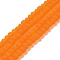 Transparent Glass Beads Strands, Faceted, Frosted, Rondelle, Dark Orange, 2.3~2.7x2mm, Hole: 0.4mm, about 150~155pcs/strand, 32~33cm