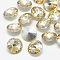 Pointed Back Glass Rhinestone Cabochons, Rivoli Rhinestone, Back Plated, Faceted, Cone, Light Colorado Topaz, 18x8.5~9mm