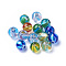 Handmade Silver Foil Lampwork Beads, Round, Mixed Color, 10~13mm, Hole: 1.6mm