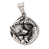 316L Stainless Steel Tibetan Style Rhinestone Pendants STAS-D096-01C-AS-1