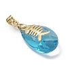 Ocean Themes Alloy & Glass Teardrop Pendants PALLOY-JF03880-4