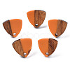 Resin & Walnut Wood Stud Earring Findings MAK-N032-023A-3