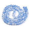 Crackle Baking Paint Imitation Jade Glass Beads Strands DGLA-T003-10mm-05-2