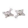 Brass Micro Pave Clear Cubic Zirconia Charms X-KK-G418-08P-3