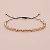 Glass & Brass Round Beads Braided Bead Bracelets RD6595-13-1