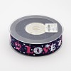 Valentine's Day Word Love Printed Polyester Grosgrain Ribbons for Gift Packaging SRIB-F001-02F-1
