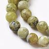 Natural Yellow Turquoise(Jasper) Beads Strands G-Q462-4mm-22-3