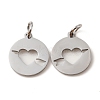 Non-Tarnish 304 Stainless Steel Charms STAS-D050-07P-01-2