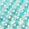 UV Plating Transparent Rainbow Iridescent Acrylic Beads OACR-F004-01F-1