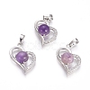 Natural & Synthetic Mixed Gemstone Pendants G-L512-O-2