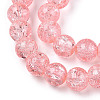 1Strand Salmon Transparent Crackle Glass Round Beads Strands X-CCG-Q001-8mm-03-3