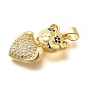 Rack Plating Brass Micro Pave Clear Cubic Zirconia Pendants KK-M309-39E-G-2