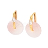 Donut Natural Agate Hoop Earrings for Women EJEW-E303-25G-01-2