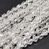 Faceted Natural Quartz Crystal Beads Strands G-K066-08-6mm-1