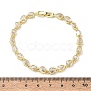 Teardrop Brass Micro Pave Clear Cubic Zirconia Link Chain Bracelets for Women BJEW-C156-07A-G-5