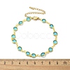 304 Stainless Steel Flat Round Acrylic Rhinestone Cup Chain Anklets for Women AJEW-B031-02G-03-5